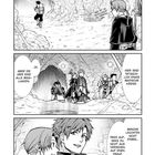 Ein Manga mit drei Panels. Figuren in Höhle; Gespräche über magische Kreise und Vorsicht beim Begehen.