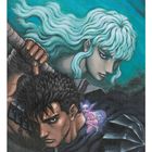 „Band 22, Poster B – Acryl auf Leinwand, F4“. Zwei Figuren mit einem Schwert, dahinter schwebt eine kleine Fee.