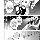 Eine Manga-Illustration mit einem Mann und einer Frau. Sie spricht zu ihm; beide wirken ernst. Text über ihren Dialog.