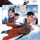 Ja, Mr. Terrific? Superman spricht mit einem holografischen Gesicht, dann diskutiert er mit einer Frau und ein Kuss.