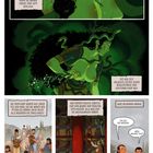 Eine Illustration zeigt eine Szene mit einem Orakel und Menschen, die aus aller Welt kommen, um Weissagungen zu hören. Texte beschreiben den unbestreitbaren Einfluss der Orakelworte, den Ruf von Delphi und den Wunsch vieler, die Weissagungen zu hören. Eine grün schimmernde Figur symbolisiert das Orakel, umgeben von mystischen Elementen. Unten sieht man Leute in antiker Kleidung, die gespannt warten.