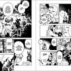 Comic-Stil: Charaktere unterhalten sich über eine alte Geschichte, Hexen und Ritter. Szenenwechsel zeigen Besorgnis und Verwunderung.