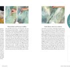 Seite mit Anleitungen zur Maltechnik: "Ein Gefühl, das wächst", "Fläche drehen und Freiraum schaffen", "Farbe führen, ohne sie zu verlieren". "TIPP" beschreibt, wie wichtig Pausen beim Malen sind, um Perspektive zu gewinnen. "Was bleibt" spricht über Unsicherheit und Weiterentwicklung im Malprozess. Drei Bilder zeigen Hände beim Malen.