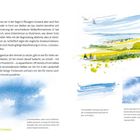 "Dem Wasser begegnen wir in der Regel im flüssigen Zustand…"; Illustration einer Landschaft mit Wolken und Menschen.