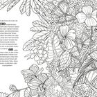 Text beschreibt endemische Pflanzenarten (200 Arten, 60 Orchideen). Detaillierte schwarz-weiße Zeichnung von Blumen und Vögeln.