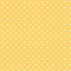 Gelbe Illustration mit regelmäßig verteilten kleinen weißen Blumen.