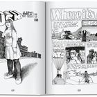 Texte: "FUCK", "A COMIC BOOK OF THE BEAT GENERATION", "Where it's AT", "MAKE LOVE NOT WAR". Illustration von urbaner Szene.