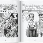 Illustration: "HYPNAGOGIC HOODOO" und "We Are All Beings That Are Going To Die". Seltsame Figuren in beengten Situationen.