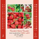 Hundert kleine Freuden sind tausendmal mehr wert als eine große. Bilder von roten Erdbeeren, Kalender für Mai.