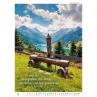 Text: "Ihr seid die Gesegneten des Herrn, der Himmel und Erde gemacht hat. Psalm 115,15". 

Ein malerisches Bergpanorama mit einem See und Holzzaun im Vordergrund. Unten ist ein Kalender für den Juni.