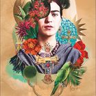 MAI, Aztec, Mexica. Kalenderlook mit weiblichem Porträt, Pflanzen, Papagei und buntem Schmuck.