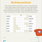 Brückenrätsel mit Wörterliste, Kalender unten: Januar, Starttag 5, ein rotes Telefon rechts.