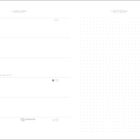 Links: "JANUAR", Wochentage, Feiertag; Rechts: "NOTIZEN", Rasterpunkte.