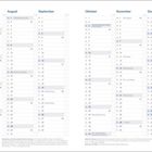 Kalender für 2027 mit Feiertagen: Nationalfeiertag, Mariä Himmelfahrt, Tag der Deutschen Einheit, Allerheiligen, Weihnachten.