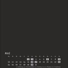 Kalender für Mai. Feiertage markiert: 1. Maifeiertag, 6. Christi Himmelfahrt, 9. Muttertag, Pfingsten am 16./17., 27. Fronleichnam.