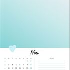 Kalender für Mai mit Feiertagen: 1. Maifeiertag, 6. Christi Himmelfahrt, 9. Muttertag, 16./17. Pfingsten, 27. Fronleichnam.