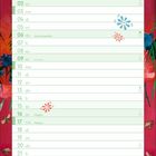 Die Illustration zeigt einen Kalender für Mai. Feiertage sind Maifeiertag, Christi Himmelfahrt, Muttertag, Pfingsten, Fronleichnam. Oben ein Porträt mit Blumen.