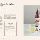 Gebrauchsanweisung für tägliche Apfelessig-Power. Anleitung zur Zubereitung von Apfelessig-Wasser und Tipps zur Anwendung.