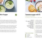 "Kräuter-Dickmilch-Suppe" und "Sommersuppe mit Ei" - Rezepte mit Zutaten, Zubereitungszeit, Portionsinformationen.