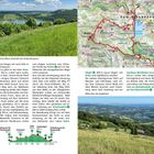Ein Text beschreibt eine Wanderroute mit Höhenangaben zwischen Stubenberg und Kulm. Oben rechts: eine bunte Wanderkarte.