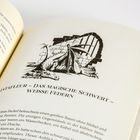 MATAFLEUR – DAS MAGISCHE SCHWERT – WEISSE FEDERN. Illustration eines Drachen vor einem Gittertor.