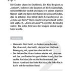 „Funkverkehr“ beschreibt ein Spiel im Stuhlkreis. Kinder signalisieren mittels Handbewegungen und Namensaufrufen. Oben: „Gemeinsam einander näherkommen“. Varianten erklären Nachbarnaktionen. Links ein dekoratives Logo. Unten: seitliche Zahl „11“.