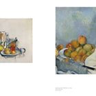 Links: "NATURE MORTE AVEC POT ET FRUITS", Öl auf Leinwand. Rechts: "BOUTEILLE ET PÊCHES", Öl auf Leinwand.