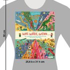 "Was wäre, wenn... Das unglaublich verrückte und fantastische Geschichten-Ideen-Buch." Bunte Illustration mit Dinosaurier und Straßen.