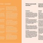 Linke Seite: "MARIAS TOP TEN – LIGURIEN" mit einer Liste von zehn italienischen Gerichten.

Rechte Seite: "Weitere spannende Gerichte ... Streetfood, Antipasti" mit detaillierten Beschreibungen.