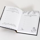 Links: "5 Bücher, die ich aus einem brennenden Haus retten würde", mit Flammenillustrationen. Rechts: "5 Bücher, die ich auf eine einsame Insel mitnehmen würde", mit Palmenblättern und Kokosnüssen.