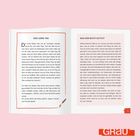 "Der leere Tag" und "Was mir nicht guttut" sind Texte auf einer aufgeschlagenen Doppelseite. Unten rechts ein rotes Logo: GRAU.