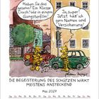 Zwei Tiger stehen vor demolierten Autos. Einer sagt, es sei wie ein Gangsterfilm. Der andere möchte Namen und Versicherung.