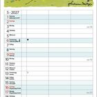 „Von wegen mehr Zeit! Seit Uwe in Rente ist, spielt er den Fluglotsen für die Zugvögel!“ Kalenderblatt Mai 2027.