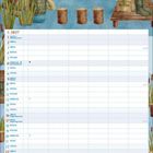 Kalenderseite für Mai 2027. Illustration: Angler am See mit Boot und Steg.