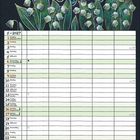 "Mai" in verschnörkelter Schrift, darunter viele Maiglöckchen. Ein Kalender für den Monat Mai 2027 ist darunter.