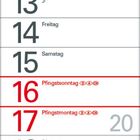 Kalender für Mai 2027: Enthält Feiertage wie Maifeiertag, Muttertag, Pfingsten und Fronleichnam. Feiertage sind rot markiert.