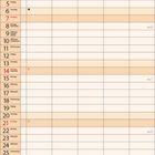 2-2027, Kalender für Februar. Wochenbeginn Montag, Sonntage rot markiert. Enthält Wochentage, Datum und KW.