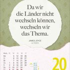 Zitat: "Da wir die Länder nicht wechseln können, wechseln wir das Thema." Kalender mit Datum: 20. April, Dienstag.