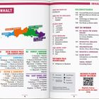 Text: „INHALT“, „Cornwall literarisch erwandern“. Illustration zeigt Englandkarte mit farblich markierten Regionen.