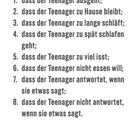 "Acht Dinge, die eine Mutter hasst", gefolgt von einer Liste. Unten: "Januar", "Mittwoch 6", "Heilige Drei Könige".