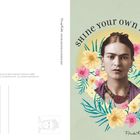 "Shine your own light." Februar-Kalender mit Illustration einer Frau und blumigen Motiven. Montagsbeginn, Woche 5.