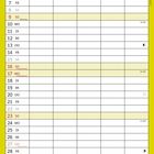 Ein Kalenderblatt für Mai mit bunten Dinosaurier-Illustrationen oben und unten. Feiertage sind rot markiert.