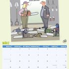 Der Text lautet: "Schon nicht schlecht, passt aber farblich überhaupt nicht zu meinem Gartenhut." März-Kalender mit Cartoon.