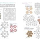 Sechseckige, runde und Blumenmotive mit Anleitungen und Illustrationen zur Verbindung von Häkelmotiven.