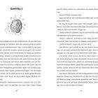 Kapitel 2 mit einem Bild eines glitzernden Steins. Die Geschichte erwähnt "Fortuna" und "Zoe" im Wald.