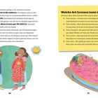 Text beschreibt Wege, Grenzen zu setzen und führt Beispiele dazu auf. Links Illustration zweier lachender Kinder, rechts Kind in Badewanne.