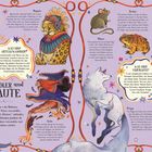 "GESTALTWANDLER UND VERTRAUTE" in großen Buchstaben, mit Illustrationen verschiedener mythischer Kreaturen und Tiere.