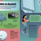**Hilfe im Haushalt**  
Text über Roboter, die Hausarbeit übernehmen: Mähroboter, Saugroboter, Fensterputzroboter, KI-Assistenten.