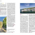 "15 Jons Kapel ★★★ [B3] Es bleibt wohl ein Rätsel, wie es dem irischen Mönch gelang [...] gegen die gewaltige Geräuschkulisse." 

Texte beschreiben Sehenswürdigkeiten und Wege zu einem Aussichtspunkt auf Bornholm. Fotos zeigen Küsten- und Hafenansichten.