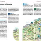 "Die Regionen im Überblick. Ostende, Ostküste und Hinterland, Brügge, Umland, Westküste. Karte zeigt Belgien mit Details."